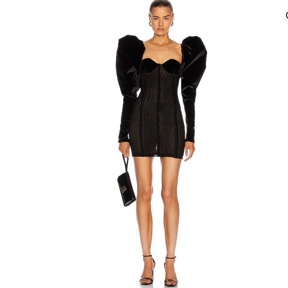 LAQUAN SMITH Off Shoulder Puff Sleeve Dress Small